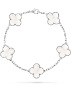 Lắc Tay Titan Hoa 4 Cánh Bạc